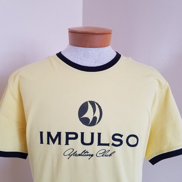 NWT Men's Impulso Yachting Club Yellow T-shirt Shirt Size 58/3XL - Picture 3 of 13